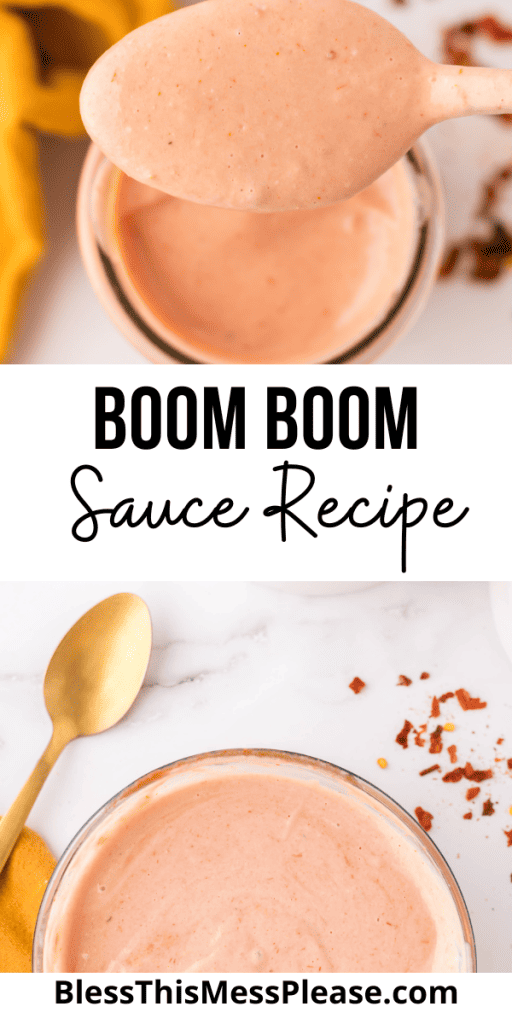 Pinterest Image that matches the text which reads Boom Boom Sauce Recipe