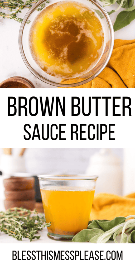 Pinterest Image that matches the text which reads Brown Butter Sauce Recipe