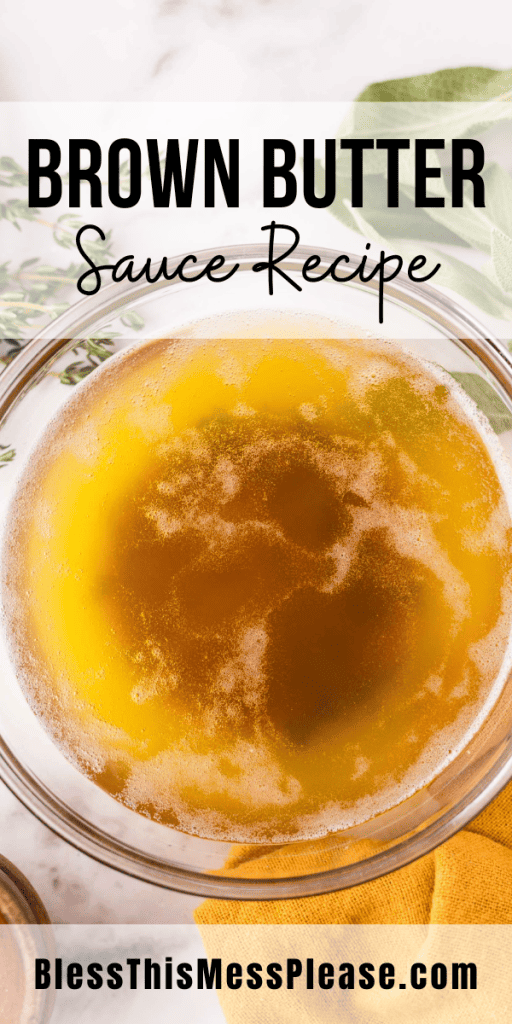 Pinterest Image that matches the text which reads Brown Butter Sauce Recipe