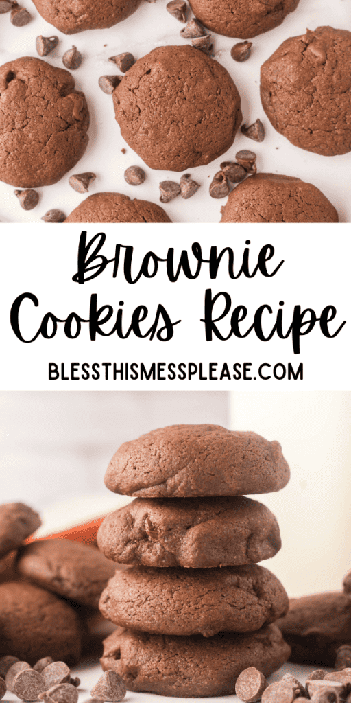 Pinterest Image that matches the text which reads Brownie Cookies Recipe