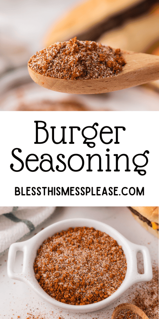 Pinterest Image that matches the text which reads Burger Seasoning Recipe