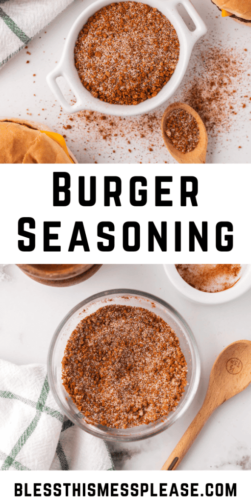 Pinterest Image that matches the text which reads Burger Seasoning Recipe