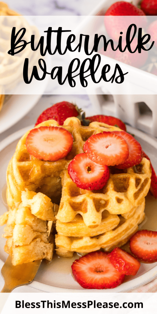 Pinterest Image that matches the text which reads Buttermilk Waffles