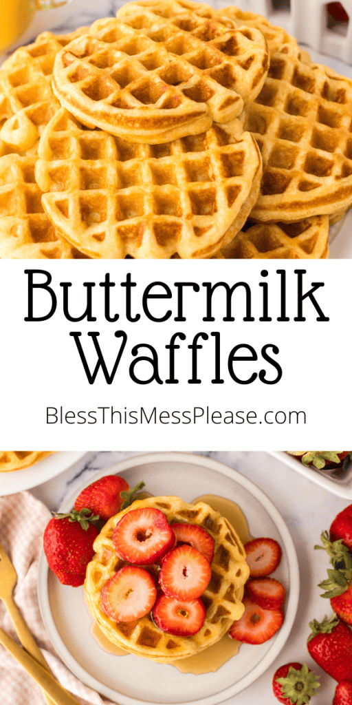 Pinterest Image that matches the text which reads Buttermilk Waffles