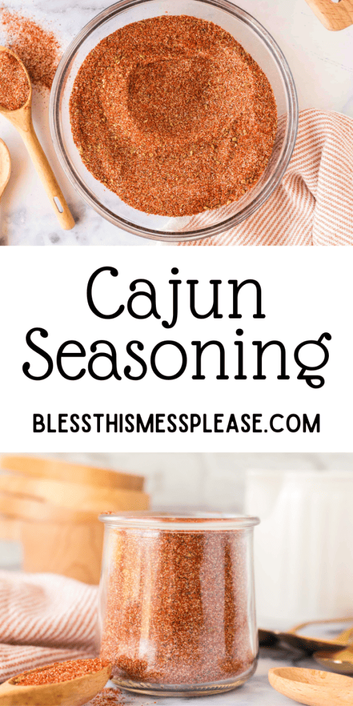 Pinterest Image that matches the text which reads Cajun Seasoning Recipe