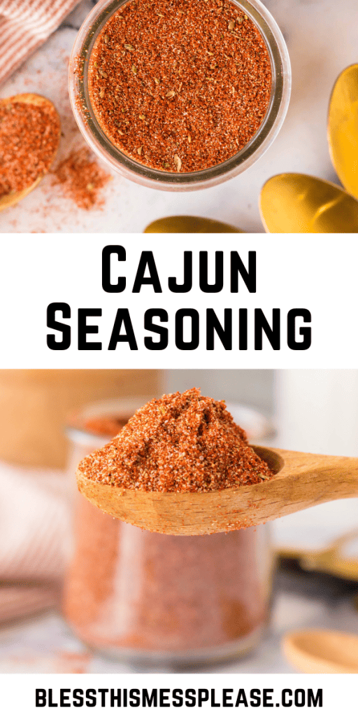 Pinterest Image that matches the text which reads Cajun Seasoning Recipe