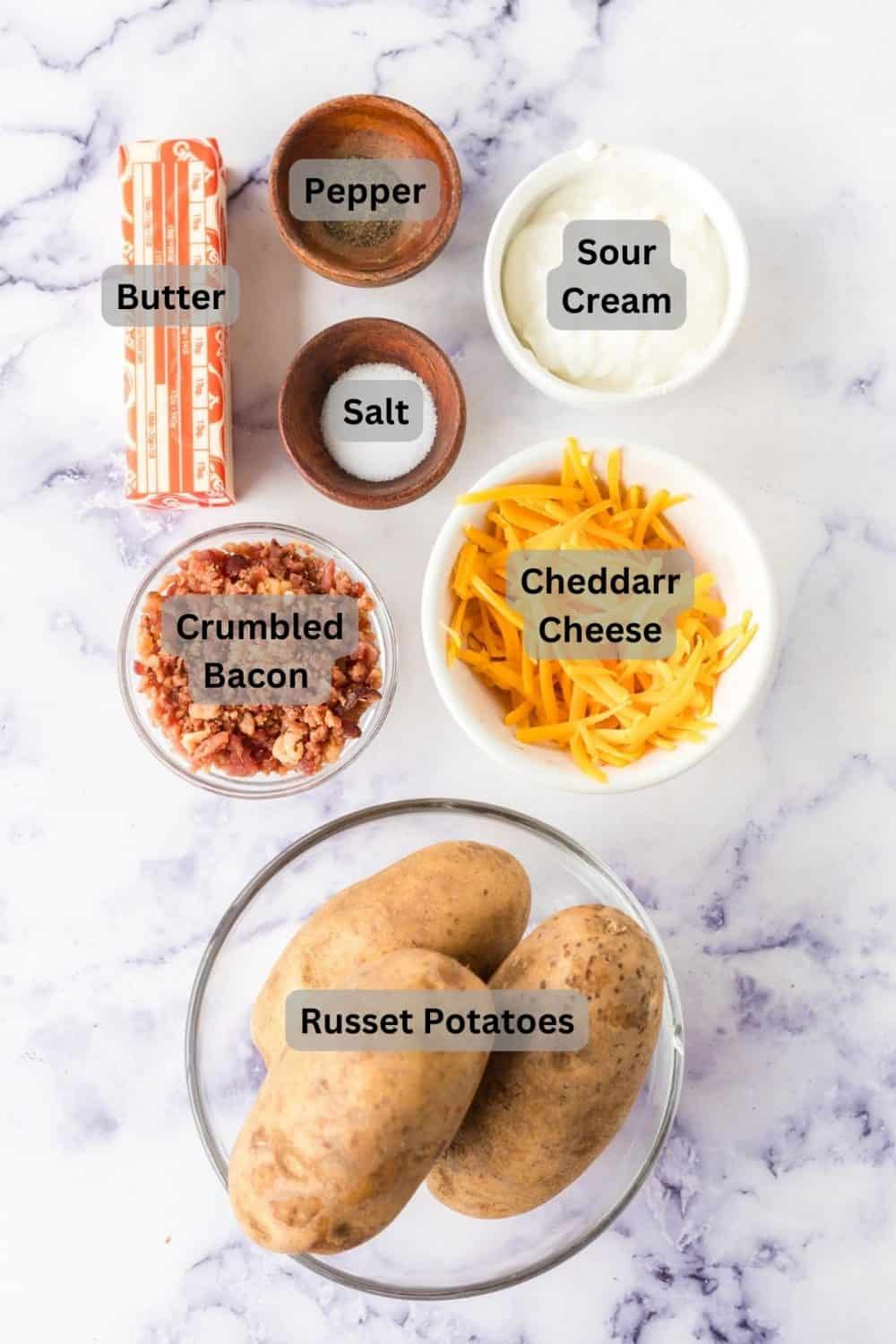 ingredients for hasselback potatoes.