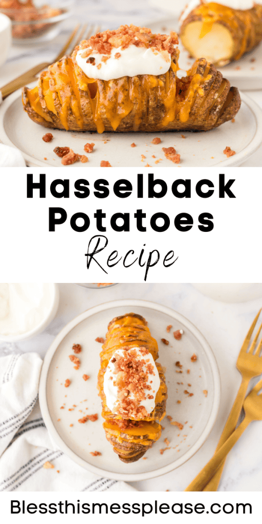 Pinterest Image that matches the text which reads Hasselback Potatoes Recipe