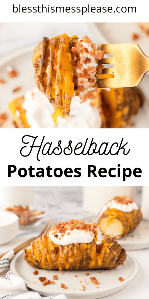 Pinterest Image that matches the text which reads Hasselback Potatoes Recipe