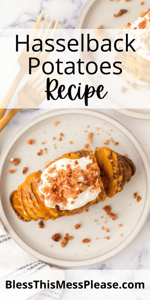 Pinterest Image that matches the text which reads Hasselback Potatoes Recipe