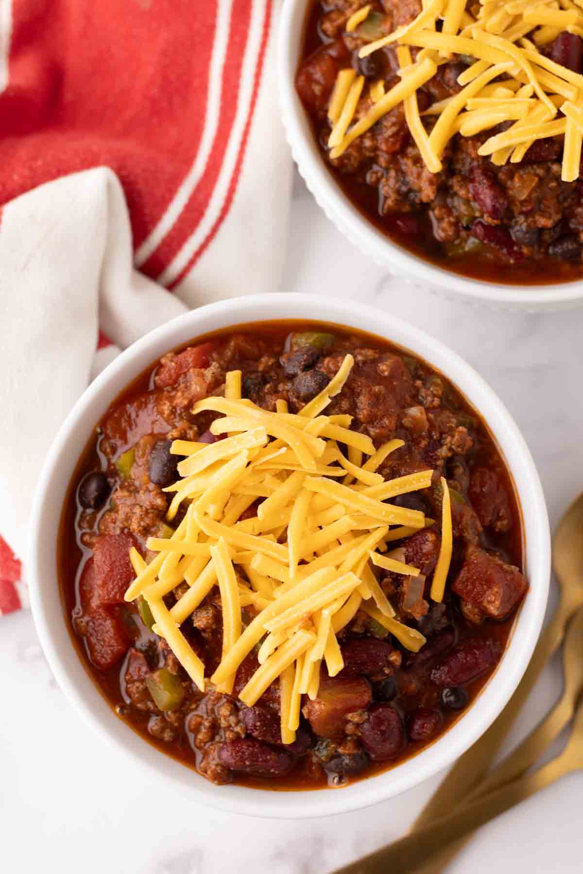 White Bowl of wendy's chili.