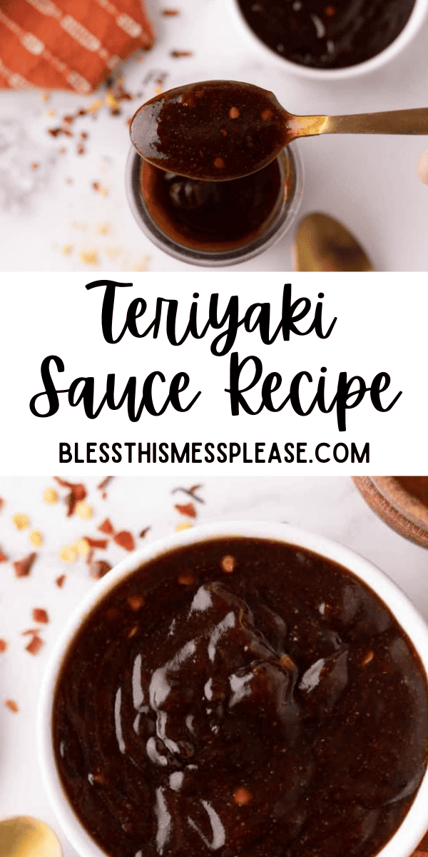 Pinterest pin with text that reads Teriyaki Sauce Recipe.