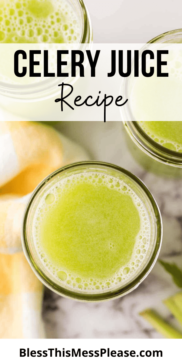 Pinterest pin with text that reads Celery Juice Recipe.