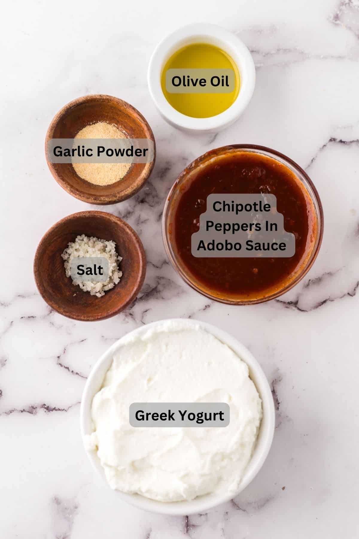 Digitally labeled ingredients for chipotle sauce.