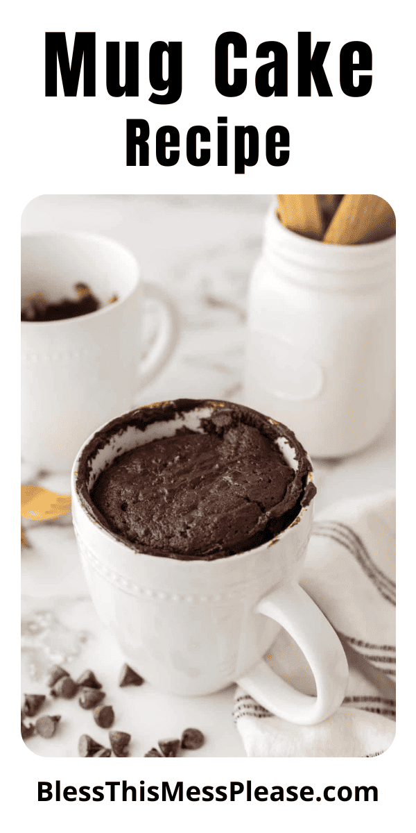 Pinterest pin with text that reads Mug Cake Recipe.