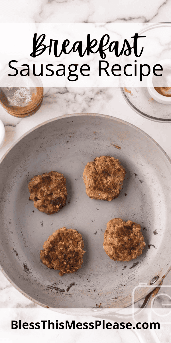 Pinterest pin with text that reads Breakfast Sausage Recipe.