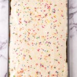 Vanilla sheet cake recipe.