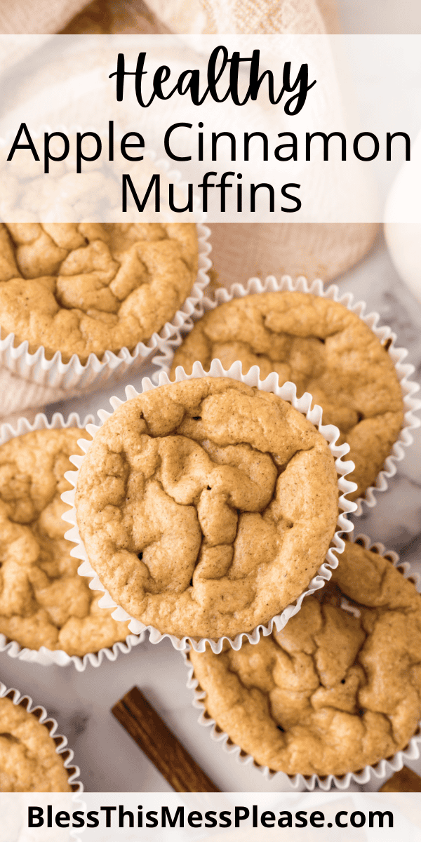 Pinterest pin with text that reads Healthy Apple Cinnamon Muffins.